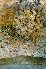 head bombarded with grains of wheat (particle head over the village of cadaques) 1954.jpg